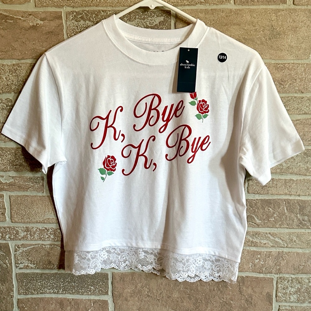 Abercrombie Kids Lace Trim Cropped Tee